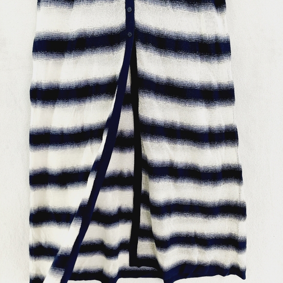 Striped Navy and White Women's Sweater - Picture 4 of 11